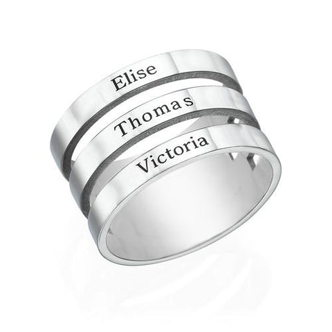 Image of Three Name Ring as a Tribute to Loved Ones