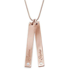 Personalized Vertical Bar Necklace