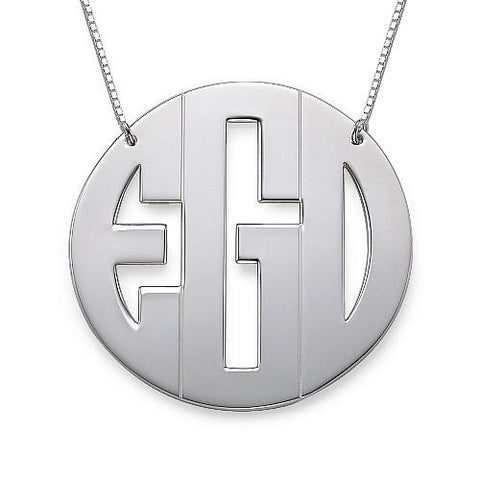 Image of Large Block Monogram Necklace