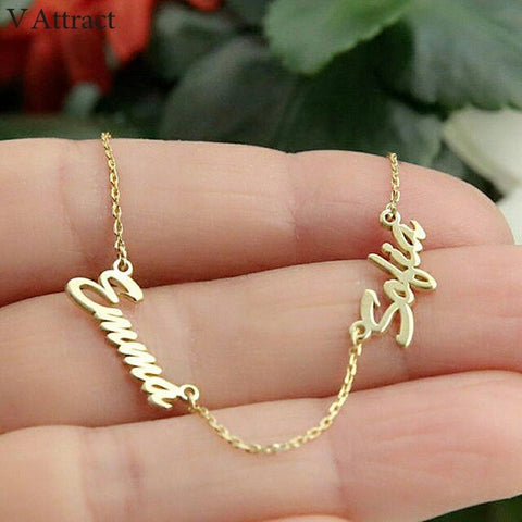 Image of V Attract Handmade Custom Jewelry Personalized Name Necklace Women Choker Friendship Gift Customized Family Names Necklaces Men