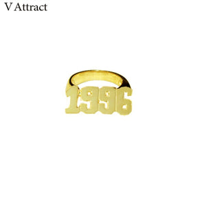 Adjustable Old English Number Rings Special Dates Anel Wedding Christmas Gift Vintage Jewelry Custom Personalized Name Rings Men