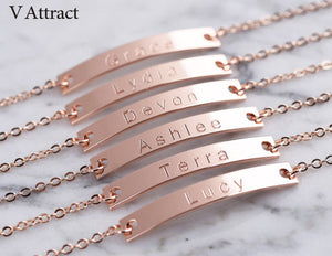 Personalized Engraved Name Bar Bracelet Women Men Jewelry Friendship Gift Custom Bangles Stainless Steel Armbanden Voor Vrouwen