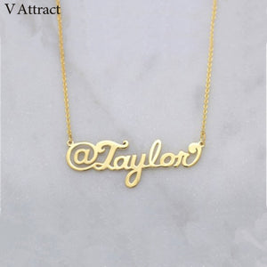 Personalized Custom Script @ Name Necklace Women Gift for Her Bridesmaid Bijoux Femme Custom Jewelry Nameplate Choker Christmas