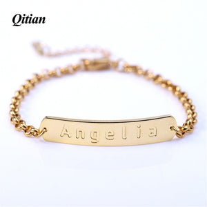 New Arrival  Custom Name Stainless Steel  Bracelets Personalized Engraved Bracelets Adjustable Slider Clasp Bracelet Xmas Gift