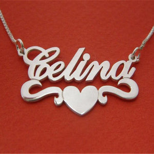 Curb & Box Chain Custom Name Necklace Heart Personalized Women Jewelry Stainless Steel Chain Nameplate Pendant Choker BFF Gift