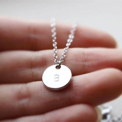 Image of Personalized Heart Initial Pendant Necklace Round Charm Choker Letter A B C D E F G H Y W Star Necklace Women Custom Jewelry BFF